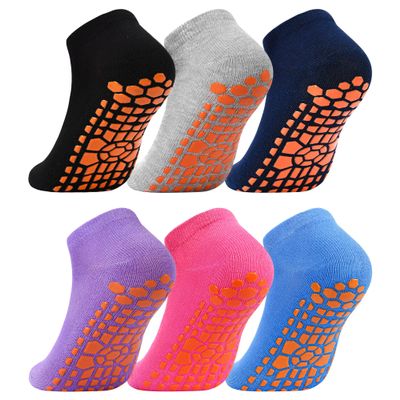 ELUTONG Trampoline Socks for Kids with Grips Non Slip 6 Pairs Bounce House Grip Socks for Kid Boys Girls (2-13 Years)