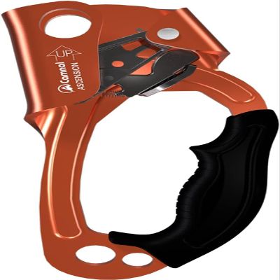 CAMNAL UIAA & CE Certified Hand Ascender for 813mm Rope, Rope Clamp for Rock Climbing, Tree Climbing, Arborist, Rappelling Gear  Right Hand Orange