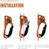 CAMNAL UIAA & CE Certified Hand Ascender for 813mm Rope, Rope Clamp for Rock Climbing, Tree Climbing, Arborist, Rappelling Gear  Right Hand Orange view 4
