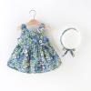 Baby Girls Spaghetti Strap Dress Summer Floral Printed Dresses Summer Holiday Dress A Line Swing (Blue, 2-3 Years) view 2