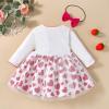 Baby Tulle Printed Valentine's Day Princess Party Toddler Cartoon Girls Heart Flower Outfits for Baby (White, 3 Years) view 3