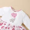 Baby Tulle Printed Valentine's Day Princess Party Toddler Cartoon Girls Heart Flower Outfits for Baby (White, 3 Years) view 4
