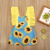 AnFeng Girls Sleeveless Dress Pleated Casual Swing Dresses Loose T-Shirt Dress Tutu Dresses Outfits (Yellow, 18-24 Months) view 2