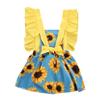 AnFeng Girls Sleeveless Dress Pleated Casual Swing Dresses Loose T-Shirt Dress Tutu Dresses Outfits (Yellow, 18-24 Months) view 3