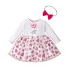 Baby Tulle Printed Valentine's Day Princess Party Toddler Cartoon Girls Heart Flower Outfits for (White, 12-18 Months) view 1