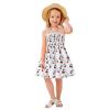 AnFeng Girls Spaghetti Strap Dress Pleated Casual Swing Dresses Summer Holiday Dress Tutu Dresses Outfits (White, 5 Year) view 2