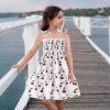 AnFeng Girls Spaghetti Strap Dress Pleated Casual Swing Dresses Summer Holiday Dress Tutu Dresses Outfits (White, 5 Year) view 3