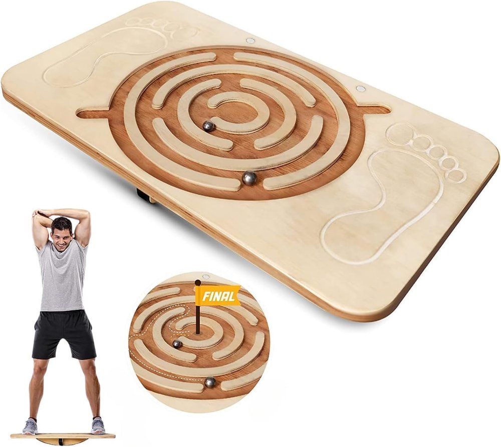 Yes4All 350LBS Professional Rocker Balance Board for Physical Therapy - 17.5 Rocker Board, Rocker Wooden Balance Board for Standing Desk & Rehabilitation Exercises, 30F