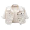 Unilexi Women's 3/4 Sleeve Colored Cropped Denim Jacket Light Wash Short Jean Jacket Trucker Coat(0096-White-M) view 1