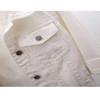 Unilexi Women's 3/4 Sleeve Colored Cropped Denim Jacket Light Wash Short Jean Jacket Trucker Coat(0096-White-M) view 2