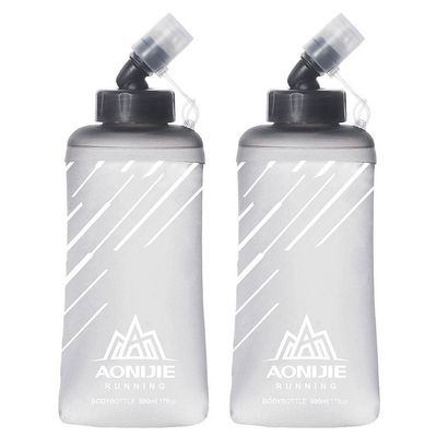 AONIJIE TPU Soft Flask Water Bottle Collapsible Running Flask for Hydration Pack, BPA Free, Wide Opening, for Outdoor Sports Hydration