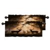 BaoNews Khaki Animal Deer Kitchen Valances for Windows,Forest Blackout Valances Curtains Multilayer Polyester Drapes for Kitchen Bedroom 2 Pack 52X16 Inches view 1