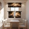 BaoNews Khaki Animal Deer Kitchen Valances for Windows,Forest Blackout Valances Curtains Multilayer Polyester Drapes for Kitchen Bedroom 2 Pack 52X16 Inches view 2