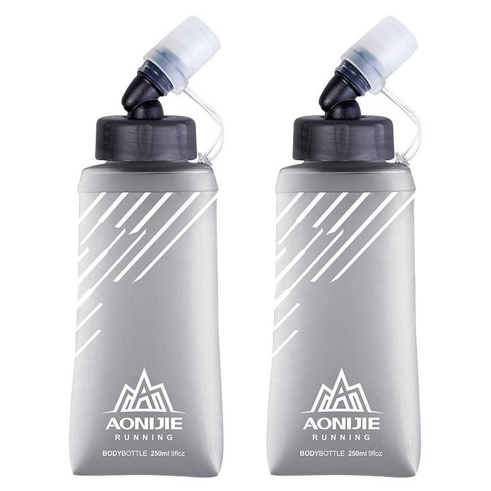 AONIJIE TPU Soft Flask Water Bottle Collapsible Running Flask for Hydration Pack, BPA Free, Wide Opening, for Outdoor Sports Hydration
