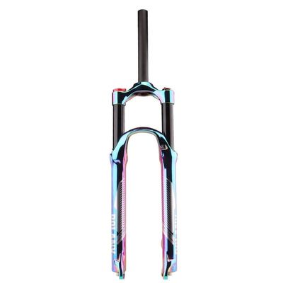 Jejy Aluminum Alloy Mountain Bike Air Front Fork 29inch, Shock Absorber Suspension Fork 27.5inch MTB, Straight Tube 1-1/8" Manual Lockout (Color : Colorful, Size : 27.5)