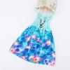 AnFeng Girl's Cute Sleeveless Dress Pleated Waist Loose Casual Dress Summer Floral Printed Dresses Ruffle Skirt (Blue, 5 Years) view 2