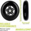 WHEELCOME Inline Skate Wheels Outdoor & Indoor Blade Roller Skate Wheels 85a Roller Hockey Wheels w/Bearings ABEC-9 for Scooter Luggage Repair, 64mm 70mm 72mm 76mm 80mm Dia, 8-Pack (Black, 80mm) view 3