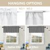 BaoNews Black Modern Simple Striped Kitchen Valances for Windows,Black White Geometric Zebra Blackout Valances Curtains Multilayer Polyester Drapes for Kitchen Bedroom 2 Pack 52X16 Inches view 4