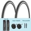 2 Pack 700x23C/25C/28C/35C/38C Bike Tires Plus Bike Inner Tubes Presta Valve 48mm or Schrader Valve 48mm Foldable Replacement Tires for Road Bicycle (700 X 25C 30TPI) view 2