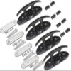 MX Boat Folding Cleats Black Marine Flip Up Dock Cleats Stainless Steel with Back Plate 4PACK view 1