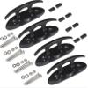 MX Boat Folding Cleats Black Marine Flip Up Dock Cleats Stainless Steel with Back Plate 4PACK view 3