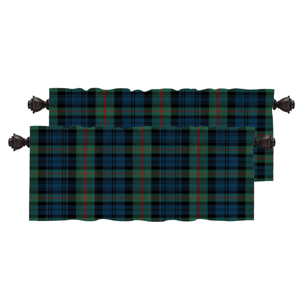 BaoNews Buffalo Plaid Tartan Kitchen Valances for Windows,Traditional Scottish Tiles Trendy Blackout Valances Curtains Multilayer Polyester Drapes for Kitchen Bedroom 2 Pack 52X16 Inches