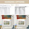 BaoNews Green Grunge Paint Kitchen Valances for Windows,Blue Solid Ink Blackout Valances Curtains Multilayer Polyester Drapes for Kitchen Bedroom 2 Pack 52X16 Inches view 4