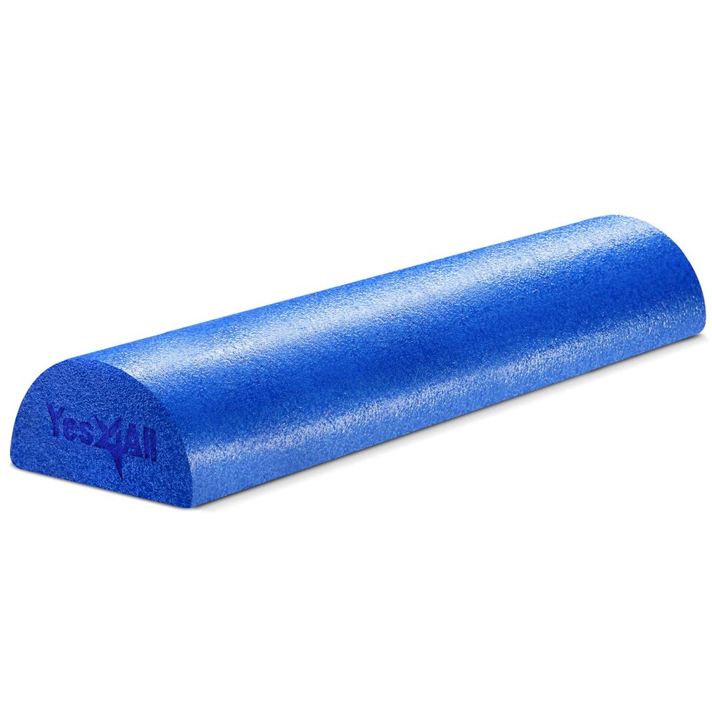Yes4All Medium Firm Half Foam Rollers for Post-Workout Relaxation, 12/18/24/36 inch PE Foam Roll for Back Massage & Yoga Exercise