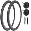 2 Pack 700x23C/25C/28C/35C/38C Bike Tires Plus Bike Inner Tubes Presta Valve 48mm or Schrader Valve 48mm Foldable Replacement Tires for Road Bicycle (700 X 35C 30TPI) view 1