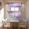 BaoNews Pink Purple Abstract Galaxy Kitchen Valances for Windows,Tie Dye Starry Sky Hotpink Art Blackout Valances Curtains Multilayer Polyester Drapes for Kitchen Bedroom 2 Pack 52X16 Inches view 2