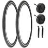 2 Pack 700x23C/25C/28C/35C/38C Bike Tires Plus Bike Inner Tubes Presta Valve 48mm or Schrader Valve 48mm Foldable Replacement Tires for Road Bicycle (700 X 28C 60TPI) view 1
