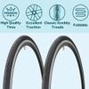2 Pack 700x23C/25C/28C/35C/38C Bike Tires Plus Bike Inner Tubes Presta Valve 48mm or Schrader Valve 48mm Foldable Replacement Tires for Road Bicycle (700 X 28C 60TPI) view 3