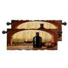 BaoNews Red Romantic Wine Kitchen Valances for Windows,Khaki Elegant Wine Glass Blackout Valances Curtains Multilayer Polyester Drapes for Kitchen Bedroom 2 Pack 52X16 Inches view 1