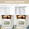 BaoNews Red Romantic Wine Kitchen Valances for Windows,Khaki Elegant Wine Glass Blackout Valances Curtains Multilayer Polyester Drapes for Kitchen Bedroom 2 Pack 52X16 Inches view 4