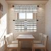 BaoNews Tile Stripe Kitchen Valances for Windows,Abstract Vintage Noisy Textured Geometric Blackout Valances Curtains Multilayer Polyester Drapes for Kitchen Bedroom 1 Pack 52X18 Inches view 2
