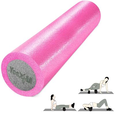 Yes4All Medium Firm PE Foam Rollers for Yoga & Pilates, Available in 12, 18, 24, 36 inch, Two-Layer PE Yoga Roller for Massage