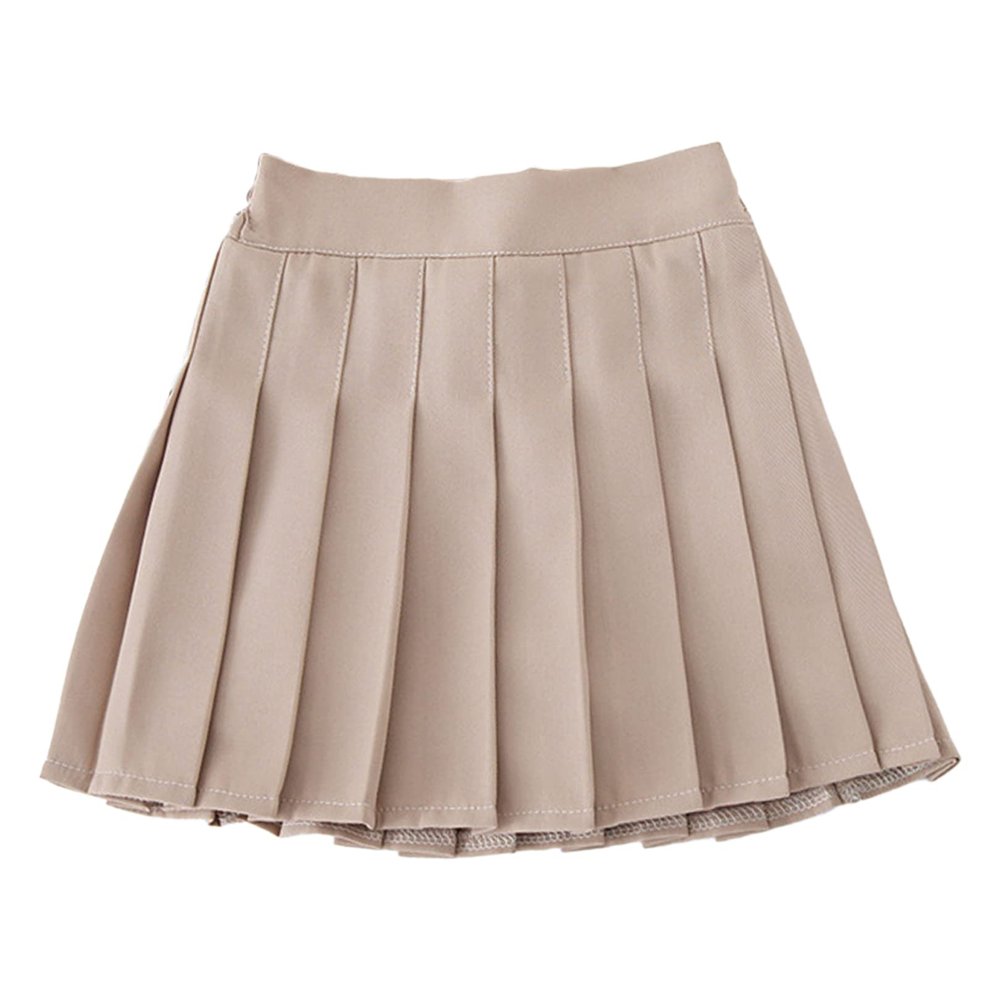easyforever Kids Girls Pleated Tennis Short Skirt School Uniform Mini A-line Skirts Skater Scooters Skirts Skorts Khaki 8-9 Years