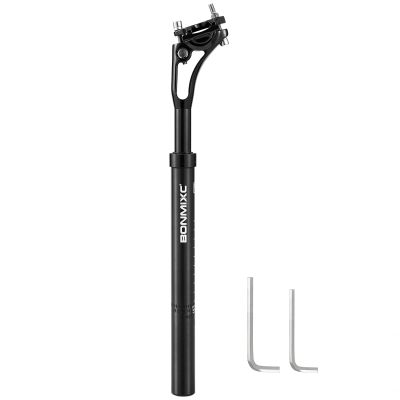 BONMIXC Suspension Seatpost 27.2 400mm Layback, 300lb Support for Larger & Tall Riders, Reduce Wind Drag, Anti-Slip Shock Absorbing Alloy Bike Seat Post, Adjustable Two-Way-Bolt Clamp