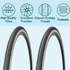 2 Pack 700x23C/25C/28C/35C/38C Bike Tires Plus Bike Inner Tubes Presta Valve 48mm or Schrader Valve 48mm Foldable Replacement Tires for Road Bicycle (700 X 23C 30TPI) view 3
