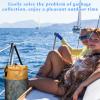 Gersoniel 2 Packs Portable Boat Accessories Mesh Trash Bags Trash Can Garbage Container for Boat Kayak Camper Fishing Cabin Storage Men Women Adults(Khaki, Blue) view 2