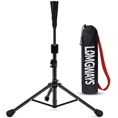 FDLS Baseball Batting tee for Adults and Youth Teens, Portable Tripod Stand Base Tee Easy Adjustable Height 27 to 46 inches for Hitting Training Practice, with Carrying Bag