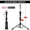 FDLS Baseball Batting tee for Adults and Youth Teens, Portable Tripod Stand Base Tee Easy Adjustable Height 27 to 46 inches for Hitting Training Practice, with Carrying Bag view 2