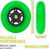 WHEELCOME Inline Skate Wheels Outdoor & Indoor Blade Roller Skate Wheels 85a Roller Hockey Wheels w/Bearings ABEC-9 for Scooter Luggage Repair, 64mm 70mm 72mm 76mm 80mm Dia, 8-Pack (Green, 70mm) view 3