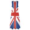 Union Jack UK Flag Ankle Long Maxi Dress for Women Sleeveless Summer with Pockets view 3