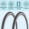 2 Pack 700x23C/25C/28C/35C/38C Bike Tires Plus Bike Inner Tubes Presta Valve 48mm or Schrader Valve 48mm Foldable Replacement Tires for Road Bicycle (700 X 25C 60TPI) view 2