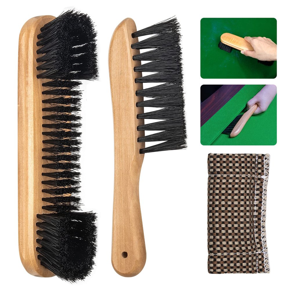 Adhafera Pool Table Brush for Felt, Billiard Brush Set with Soft Nylon Bristles, Durable Pool Table Accessories for Game Rooms, Home & Bar