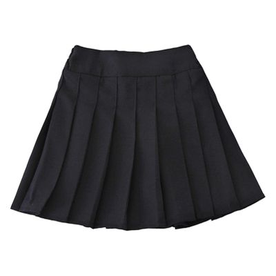 Aislor Girl's Pleated Skirt School Uniform A-line Mini Skirts Skater Scooters Tennis Skirts Skorts with Safety Shorts Black 8-9 Years