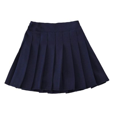Aislor Girl's Pleated Skirt School Uniform A-line Mini Skirts Skater Scooters Tennis Skirts Skorts with Safety Shorts Navy Blue 4-5 Years