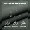 maamgic Men's 5 inch Inseam Shorts Pull-On Relaxed Fit Comfort Stretch Short Shorts with Pocket Washed Green X-Large view 3