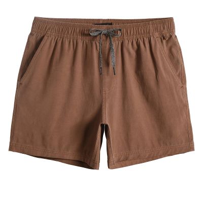 maamgic Men's 5 inch Inseam Shorts Pull-On Relaxed Fit Comfort Stretch Short Shorts with Pocket Washed Brown Small